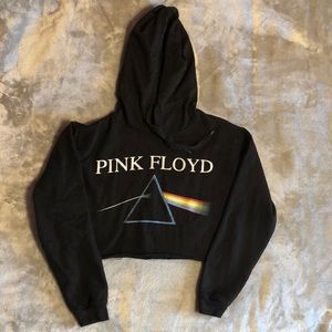 Black cropped Pink Floyd hoodie